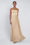 Cecile Pale Gold Champagne bridesmaid dress by Jenny Yoo — front