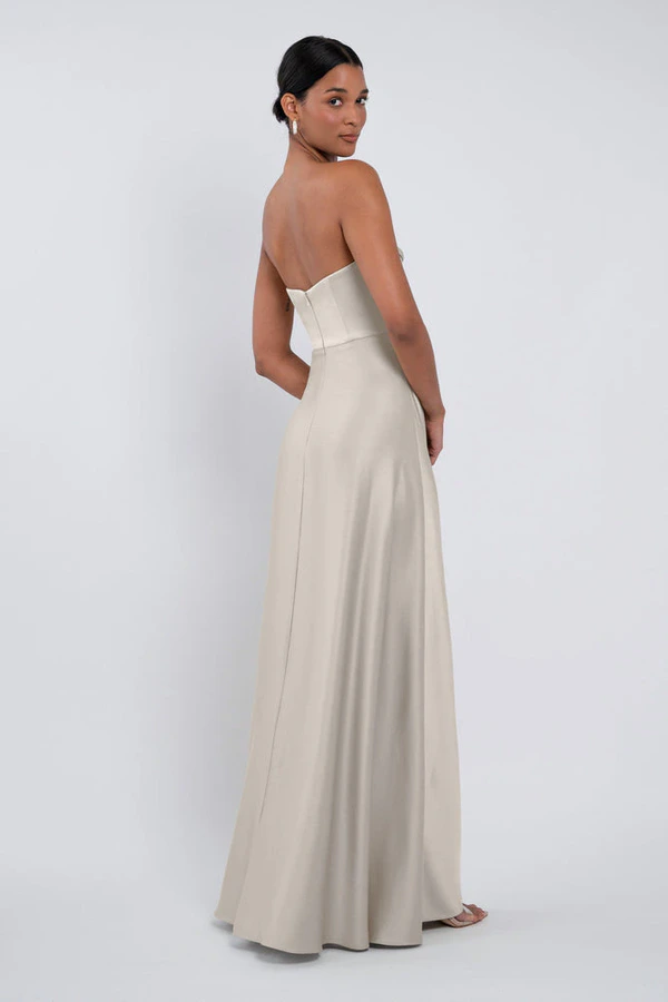 Cecile Platinum Neutral bridesmaid dress by Jenny Yoo — back Cecile Platinum Neutral bridesmaid dress by Jenny Yoo — back