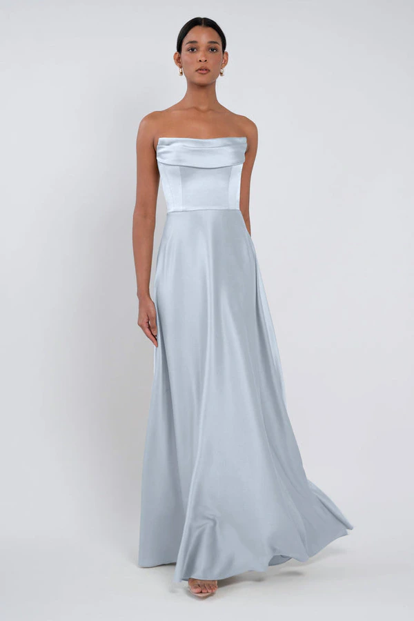Cecile Whisper Blue Blue bridesmaid dress by Jenny Yoo — front Cecile Whisper Blue Blue bridesmaid dress by Jenny Yoo — front