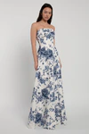 Chiara bridesmaid dress by Jenny Yoo in Peony Garden Blue Multi - Blue - Front