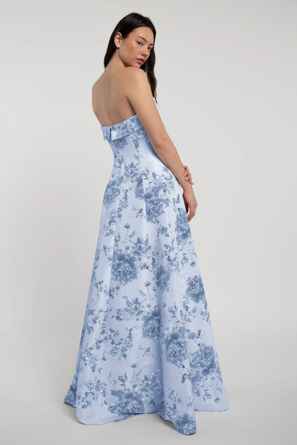 Chiara bridesmaid dress by Jenny Yoo in Peony Garden Whisper Multi - Blue - Back Chiara bridesmaid dress by Jenny Yoo in Peony Garden Whisper Multi - Blue - Back