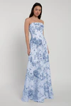 Chiara bridesmaid dress by Jenny Yoo in Peony Garden Whisper Multi - Blue - Front