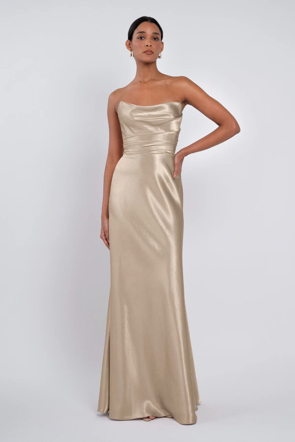Corinne Pale Gold Gold bridesmaid dress by Jenny Yoo Corinne Pale Gold Gold bridesmaid dress by Jenny Yoo