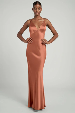 Eloise Canyon Sunset Orange bridesmaid dress by Jenny Yoo — front