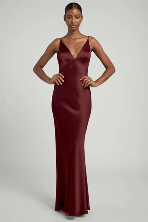 Eloise Dark Berry Burgundy bridesmaid dress by Jenny Yoo — front
