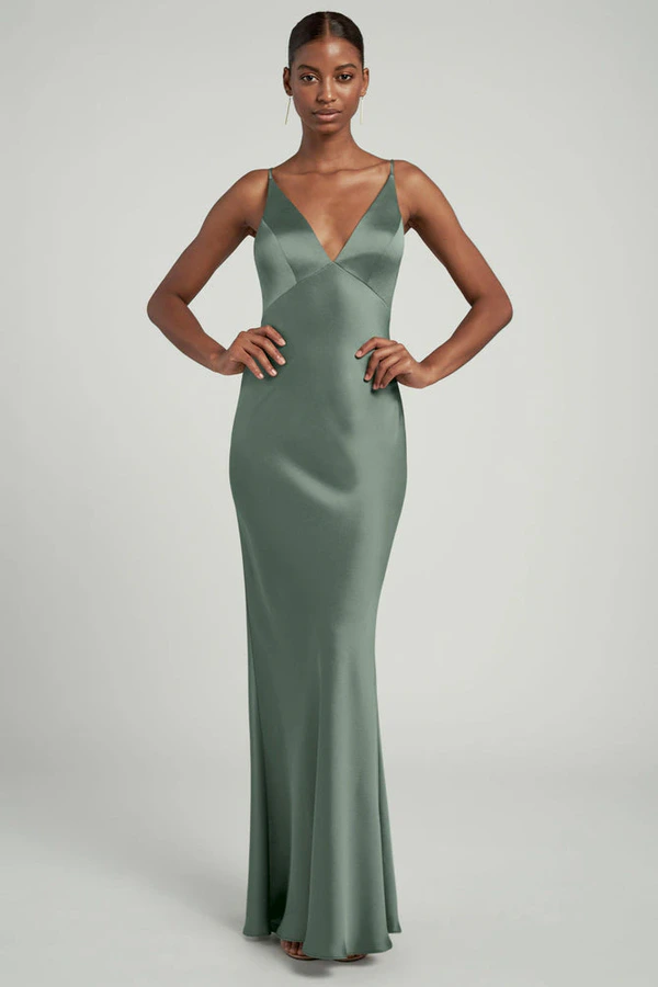 Eloise Eucalyptus Green bridesmaid dress by Jenny Yoo — front Eloise Eucalyptus Green bridesmaid dress by Jenny Yoo — front