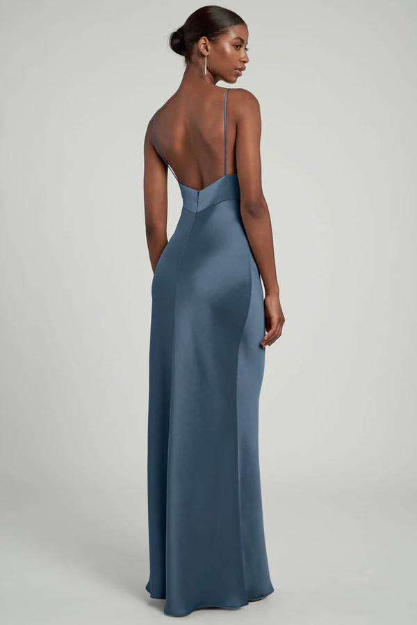 Eloise Evening Blue Blue bridesmaid dress by Jenny Yoo — back Eloise Evening Blue Blue bridesmaid dress by Jenny Yoo — back