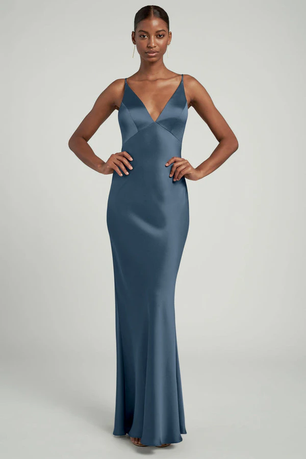 Eloise Evening Blue Blue bridesmaid dress by Jenny Yoo — front Eloise Evening Blue Blue bridesmaid dress by Jenny Yoo — front