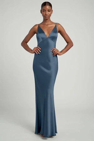 Eloise Evening Blue Navy bridesmaid dress by Jenny Yoo — front