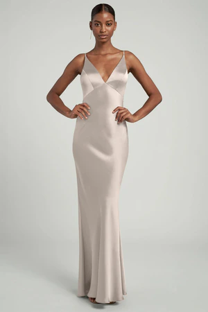 Eloise Latte Neutral bridesmaid dress by Jenny Yoo — front