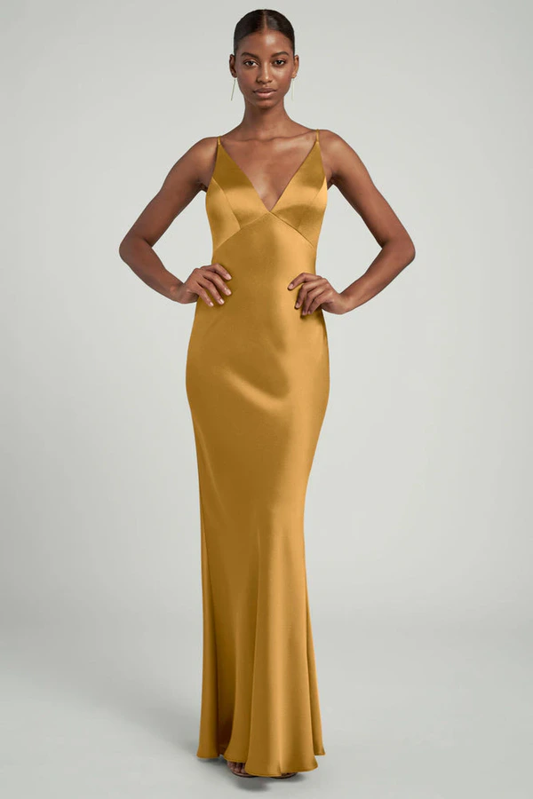 Eloise Marigold Gold bridesmaid dress by Jenny Yoo — front Eloise Marigold Gold bridesmaid dress by Jenny Yoo — front