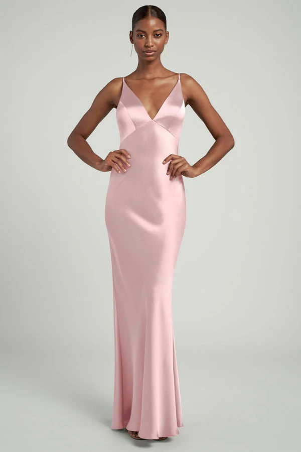 Eloise Powder Pink Pink bridesmaid dress by Jenny Yoo — front Eloise Powder Pink Pink bridesmaid dress by Jenny Yoo — front