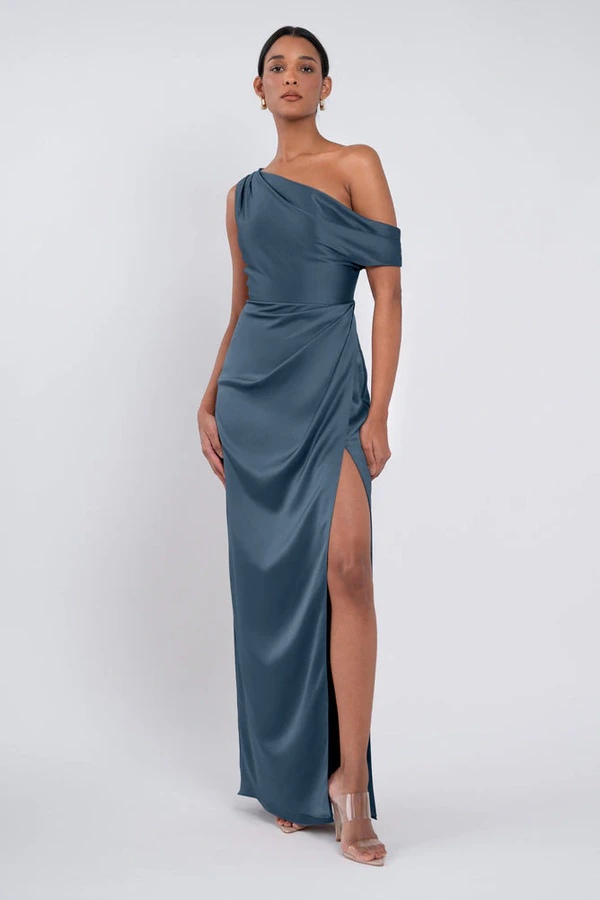 Erin Evening Blue Blue bridesmaid dress by Jenny Yoo — front Erin Evening Blue Blue bridesmaid dress by Jenny Yoo — front