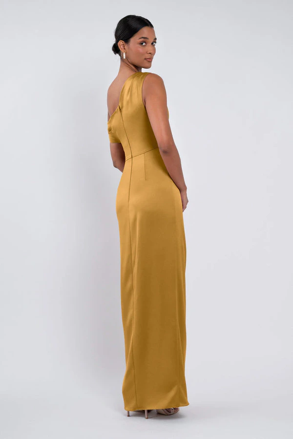 Erin Marigold Gold bridesmaid dress by Jenny Yoo — back Erin Marigold Gold bridesmaid dress by Jenny Yoo — back