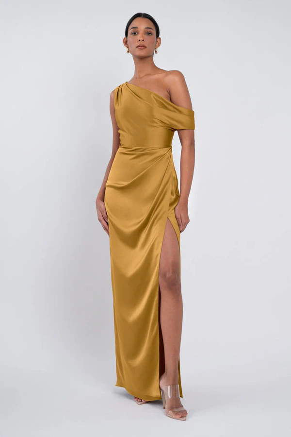 Erin Marigold Gold bridesmaid dress by Jenny Yoo — front Erin Marigold Gold bridesmaid dress by Jenny Yoo — front