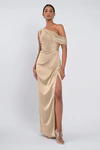 Erin Pale Gold Champagne bridesmaid dress by Jenny Yoo — front