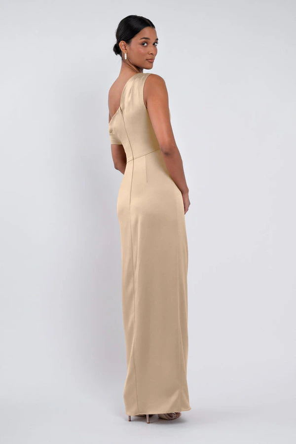 Erin Pale Gold Gold bridesmaid dress by Jenny Yoo — back Erin Pale Gold Gold bridesmaid dress by Jenny Yoo — back