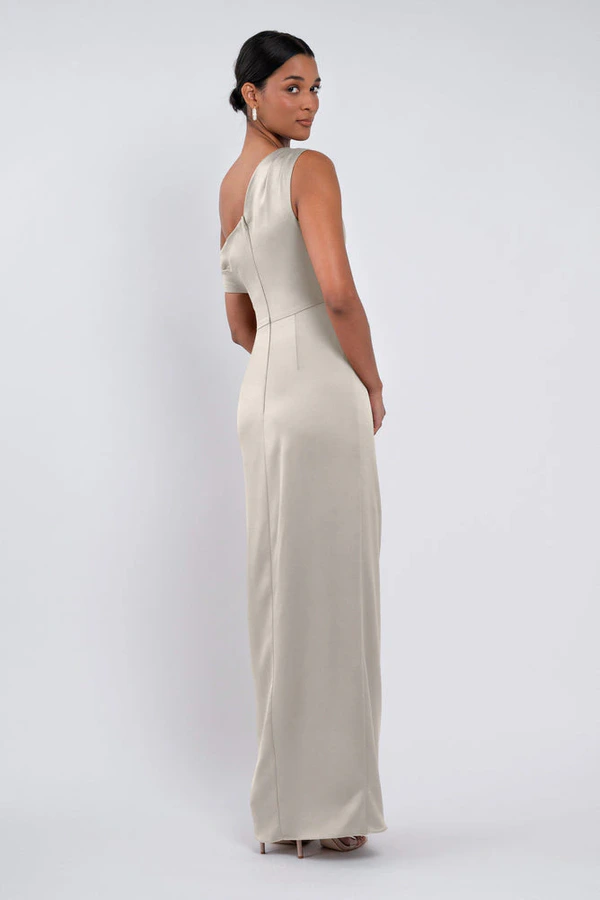 Erin Platinum Neutral bridesmaid dress by Jenny Yoo — back Erin Platinum Neutral bridesmaid dress by Jenny Yoo — back