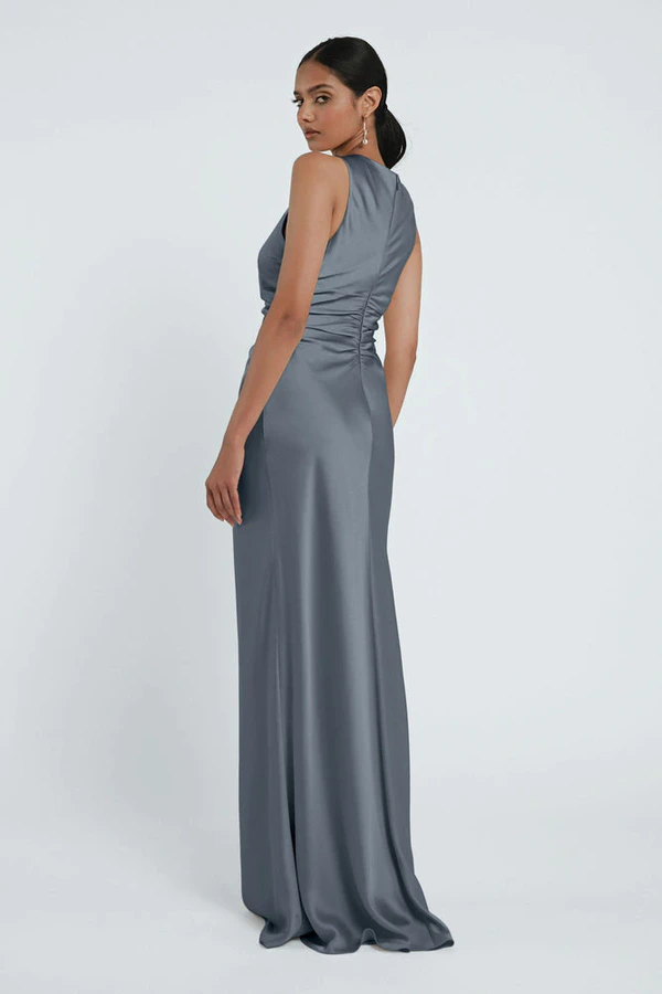 Grant Chambray Blue bridesmaid dress by Jenny Yoo — back Grant Chambray Blue bridesmaid dress by Jenny Yoo — back
