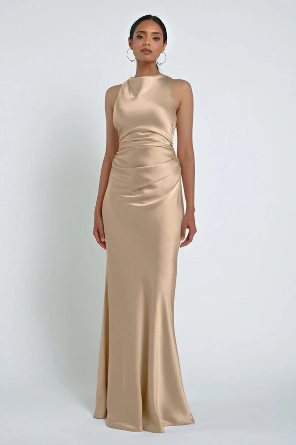 Grant Pale Gold Gold bridesmaid dress by Jenny Yoo — front Grant Pale Gold Gold bridesmaid dress by Jenny Yoo — front