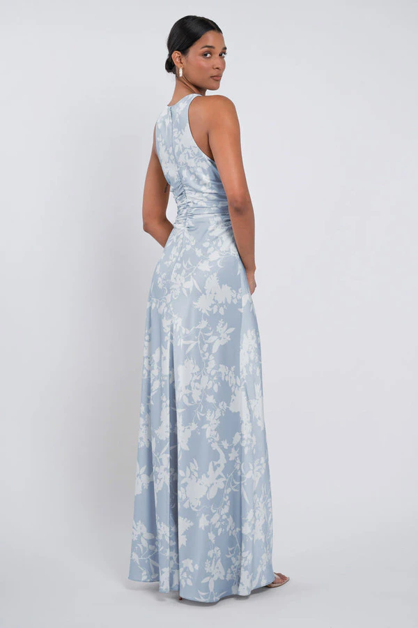 Grant Print Whisper Blue Corsage bridesmaid dress by Jenny Yoo — back Grant Print Whisper Blue Corsage bridesmaid dress by Jenny Yoo — back