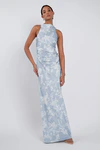 Grant Print Whisper Blue Corsage bridesmaid dress by Jenny Yoo — front