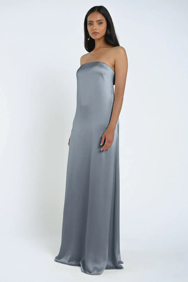James Chambray Blue bridesmaid dress by Jenny Yoo — front James Chambray Blue bridesmaid dress by Jenny Yoo — front