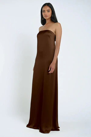 James Espresso Brown bridesmaid dress by Jenny Yoo — front