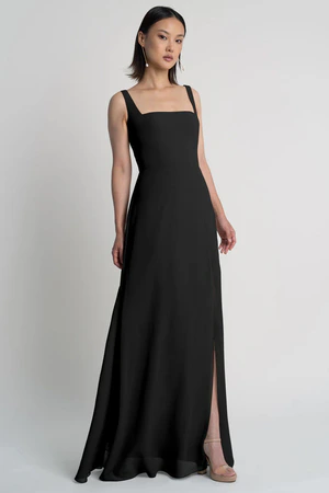 Jenna Black Black bridesmaid dress by Jenny Yoo — front