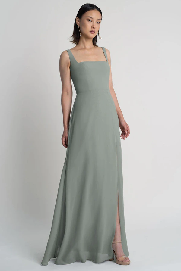 Jenna Moss Green bridesmaid dress by Jenny Yoo — front Jenna Moss Green bridesmaid dress by Jenny Yoo — front