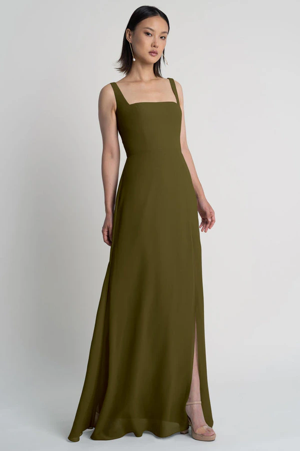 Jenna Olive Green bridesmaid dress by Jenny Yoo — front Jenna Olive Green bridesmaid dress by Jenny Yoo — front