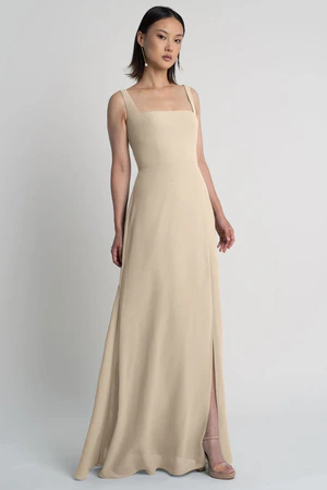 Jenna Sand Dune Neutral bridesmaid dress by Jenny Yoo — front