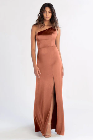 Jensen Canyon Sunset Orange bridesmaid dress by Jenny Yoo — front