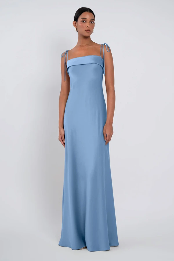 Landry Cornflower Blue Bridesmaid Dress by Jenny Yoo - Front Landry bridesmaid dress by Jenny Yoo in Cornflower - Blue - Front