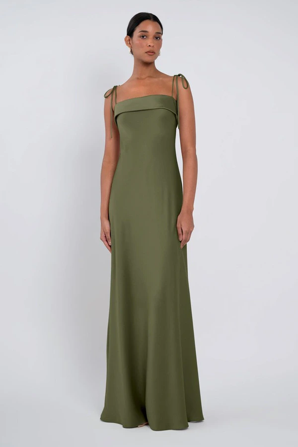 Landry Olive Green Bridesmaid Dress by Jenny Yoo - front Landry Olive Green Bridesmaid Dress by Jenny Yoo - front