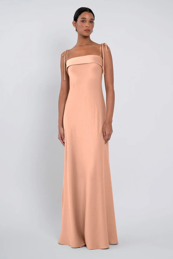Landry bridesmaid dress by Jenny Yoo in Peach Bellini - Orange - Front Landry bridesmaid dress by Jenny Yoo in Peach Bellini - Orange - Front
