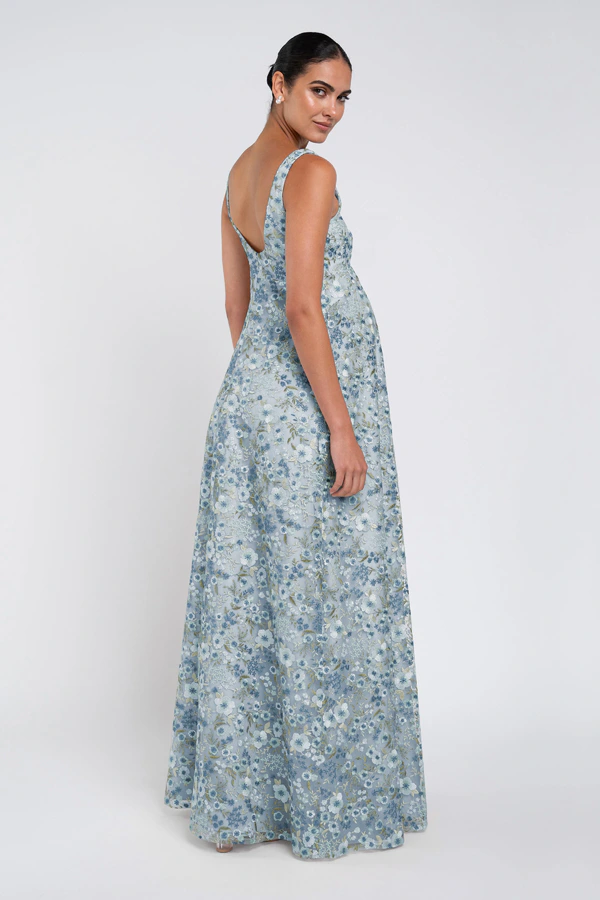 Lilly Ophelia Maternity Whisper Multi embroidered bridesmaid dress by Jenny Yoo back Lilly Ophelia Maternity Whisper Multi embroidered bridesmaid dress by Jenny Yoo (back)