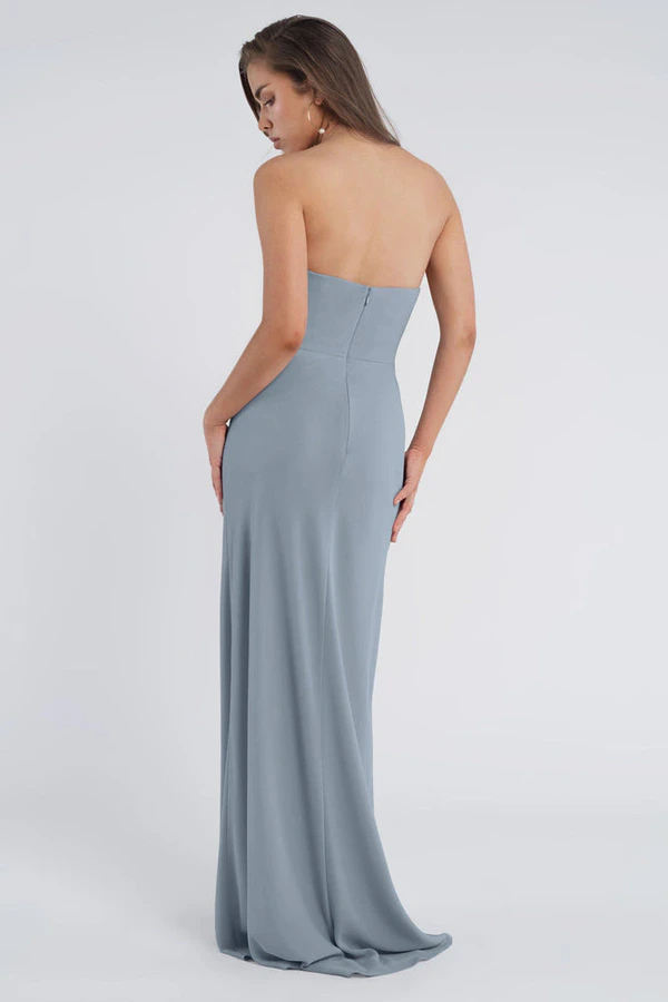 Liv Chambray Blue bridesmaid dress by Jenny Yoo — back Liv Chambray Blue bridesmaid dress by Jenny Yoo — back