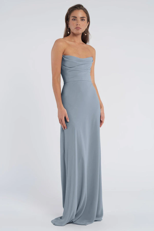 Liv Chambray Blue bridesmaid dress by Jenny Yoo — front Liv Chambray Blue bridesmaid dress by Jenny Yoo — front