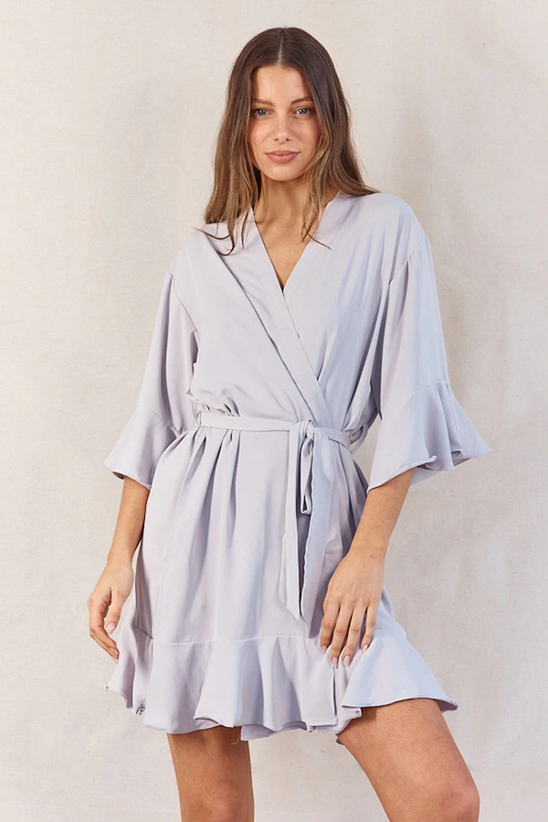 Olivia Matte Ruffle Lilac Bridesmaid Robe Olivia Matte Ruffle Lilac Bridesmaid Robe