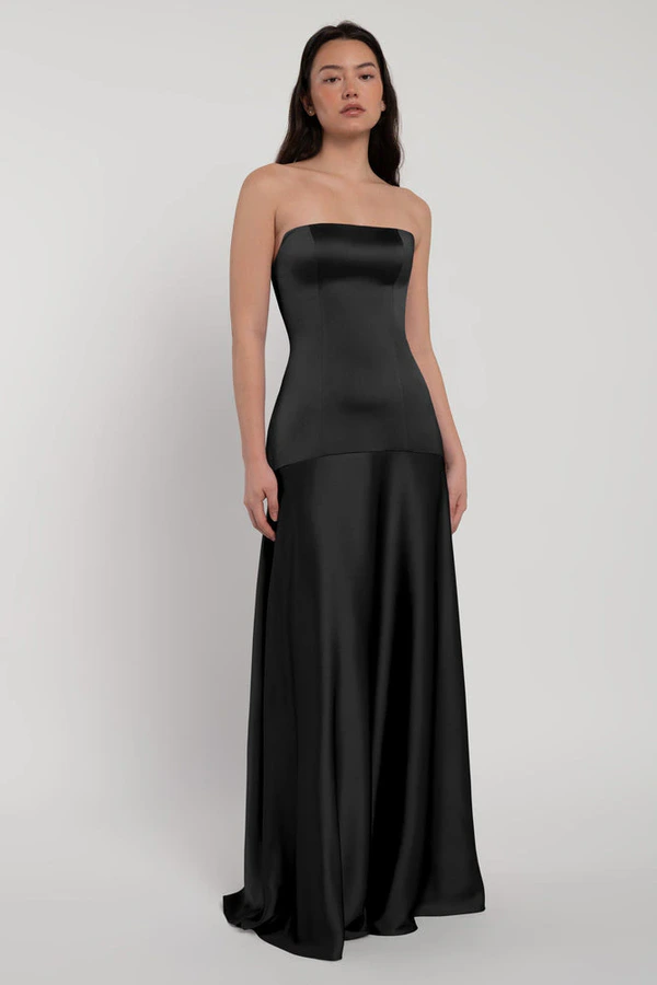 Pia Black Black bridesmaid dress by Jenny Yoo — front Pia Black Black bridesmaid dress by Jenny Yoo — front