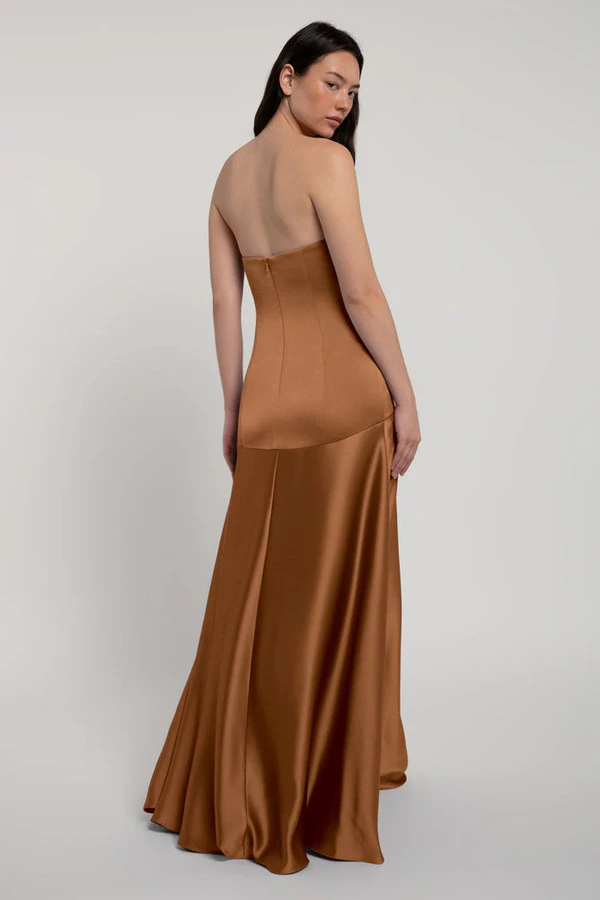 Pia Bronze Gold bridesmaid dress by Jenny Yoo — back Pia Bronze Gold bridesmaid dress by Jenny Yoo — back