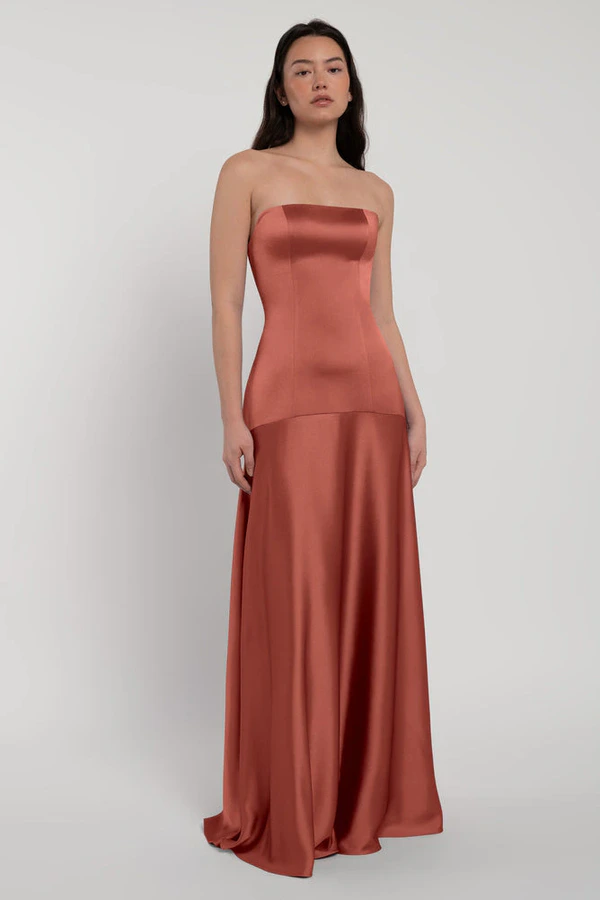 Pia English Rose Pink bridesmaid dress by Jenny Yoo — front Pia English Rose Pink bridesmaid dress by Jenny Yoo — front