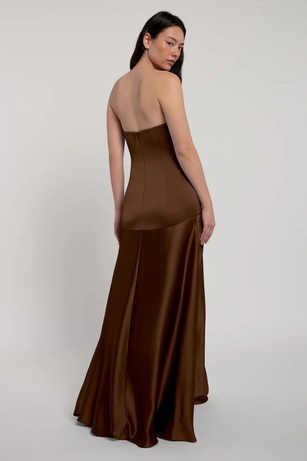 Pia Espresso Brown bridesmaid dress by Jenny Yoo — back Pia Espresso Brown bridesmaid dress by Jenny Yoo — back