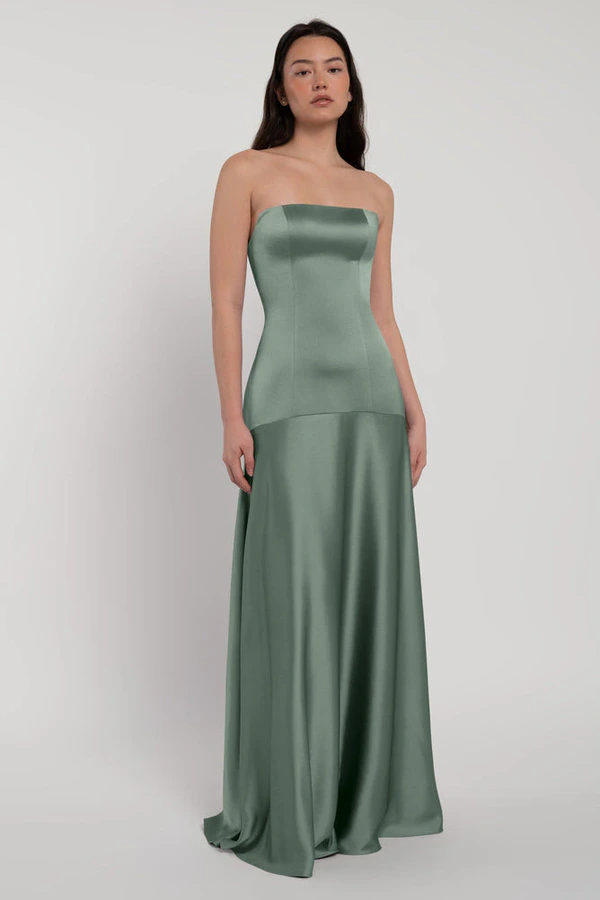 Pia Eucalyptus Green bridesmaid dress by Jenny Yoo — front Pia Eucalyptus Green bridesmaid dress by Jenny Yoo — front