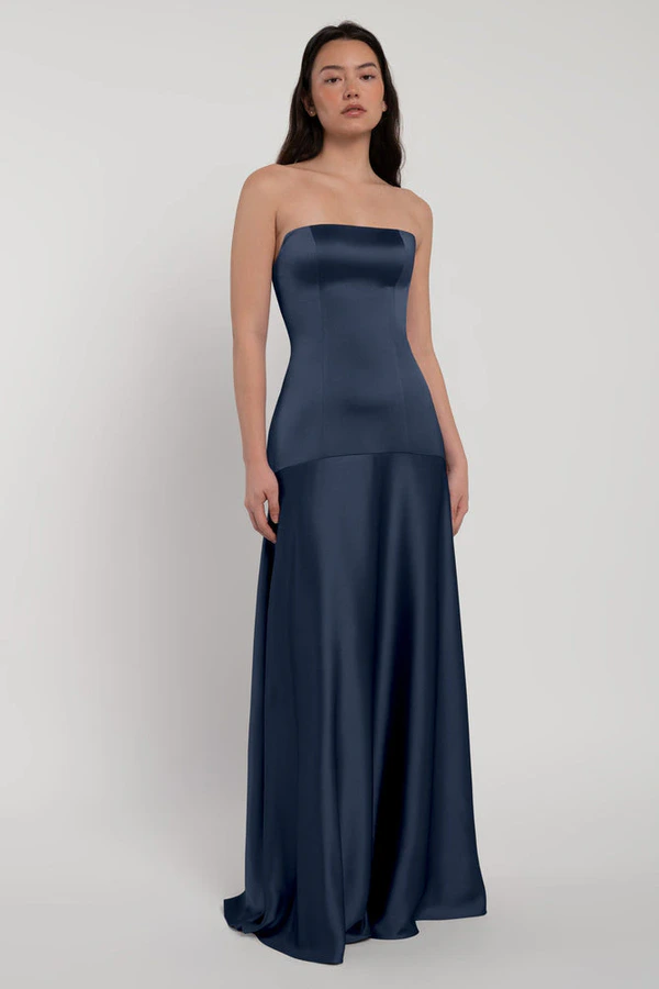 Pia French Blue Blue bridesmaid dress by Jenny Yoo — front Pia French Blue Blue bridesmaid dress by Jenny Yoo — front