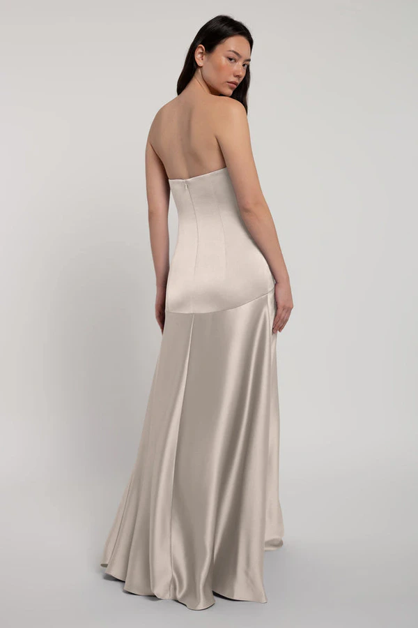 Pia Latte Neutral bridesmaid dress by Jenny Yoo — back Pia Latte Brown bridesmaid dress by Jenny Yoo — back
