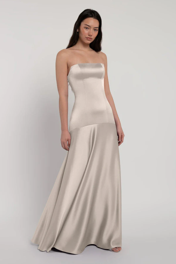 Pia Latte Neutral bridesmaid dress by Jenny Yoo — detail Pia Latte Brown bridesmaid dress by Jenny Yoo — detail
