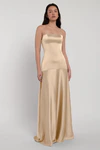 Pia Pale Gold Gold bridesmaid dress by Jenny Yoo — front