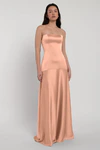 Pia Peach Bellini Pink bridesmaid dress by Jenny Yoo — front